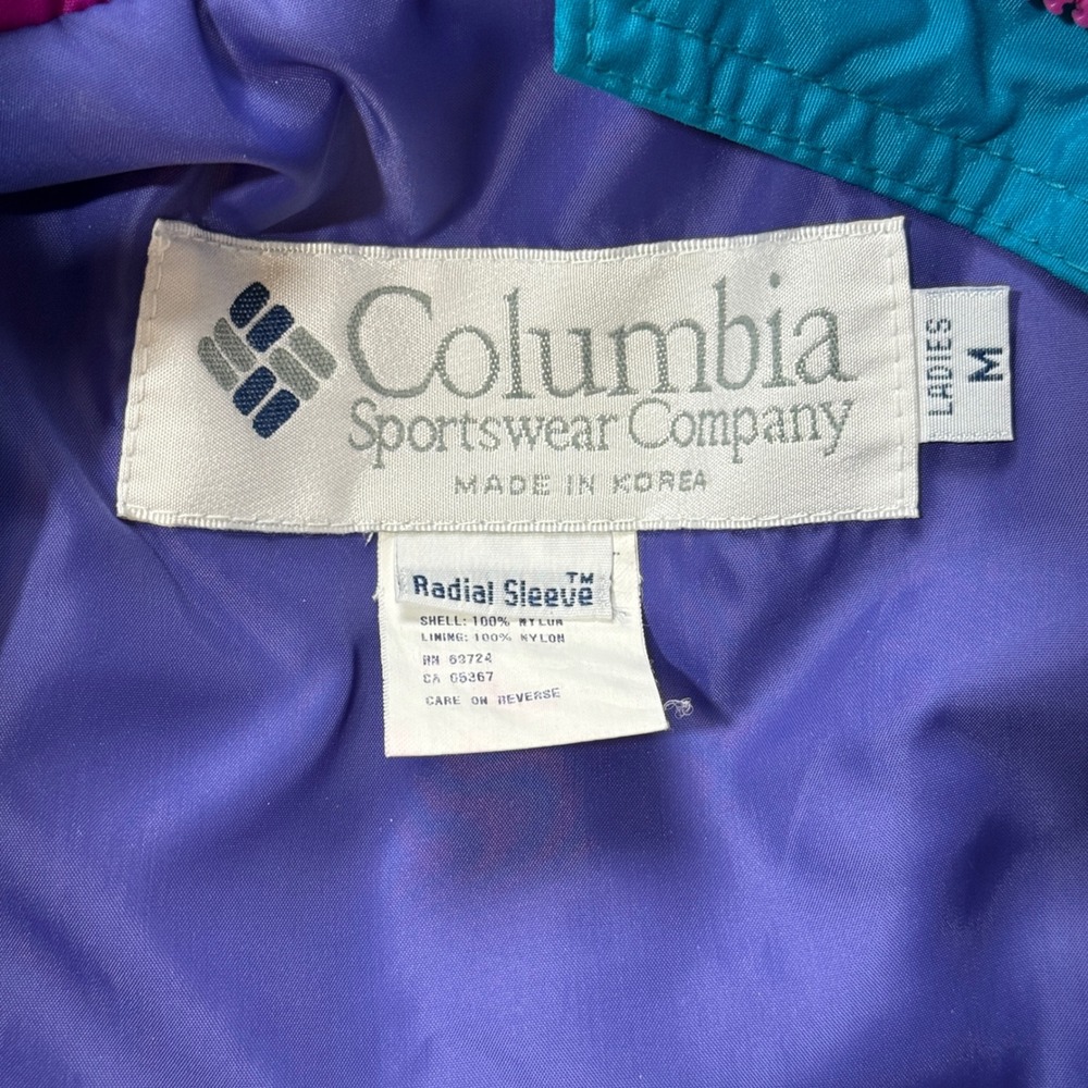 Columbia Two-Tone Ski Jacket - Teal & Magenta with Purple Accents - Picture 3 of 10
